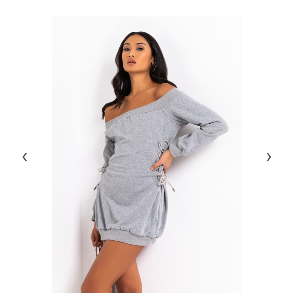 KILL EM WITH KINDNESS OFF THE SHOULDER MINI DRESS